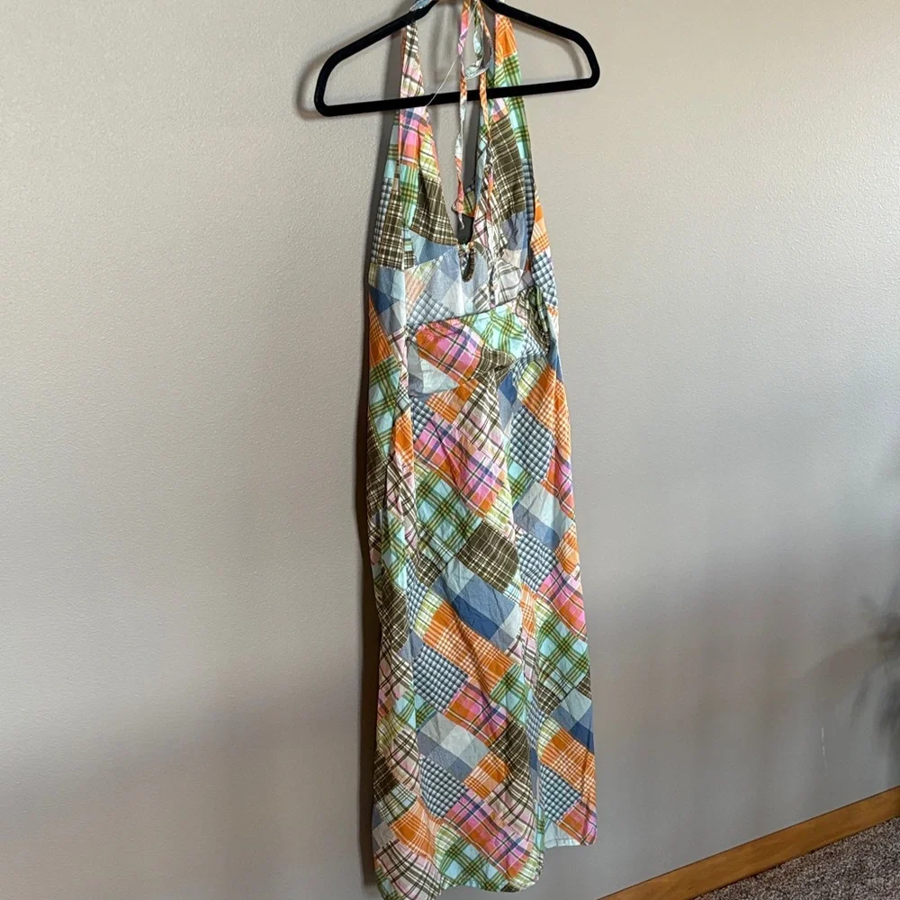 Danny Madras BDG Vibrant Patchwork Halter Dress Vintage Inspired 100% Cotton - Picture 8 of 14